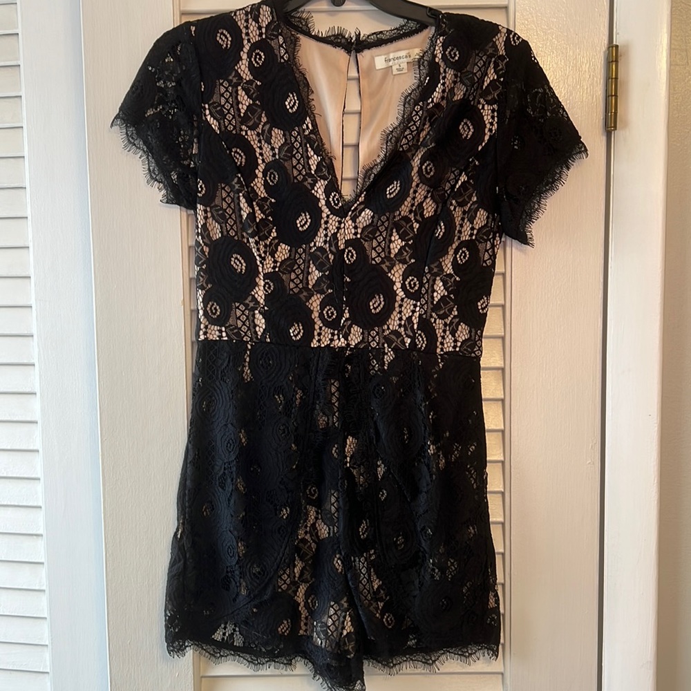 Women’s Small Black Lace Romper